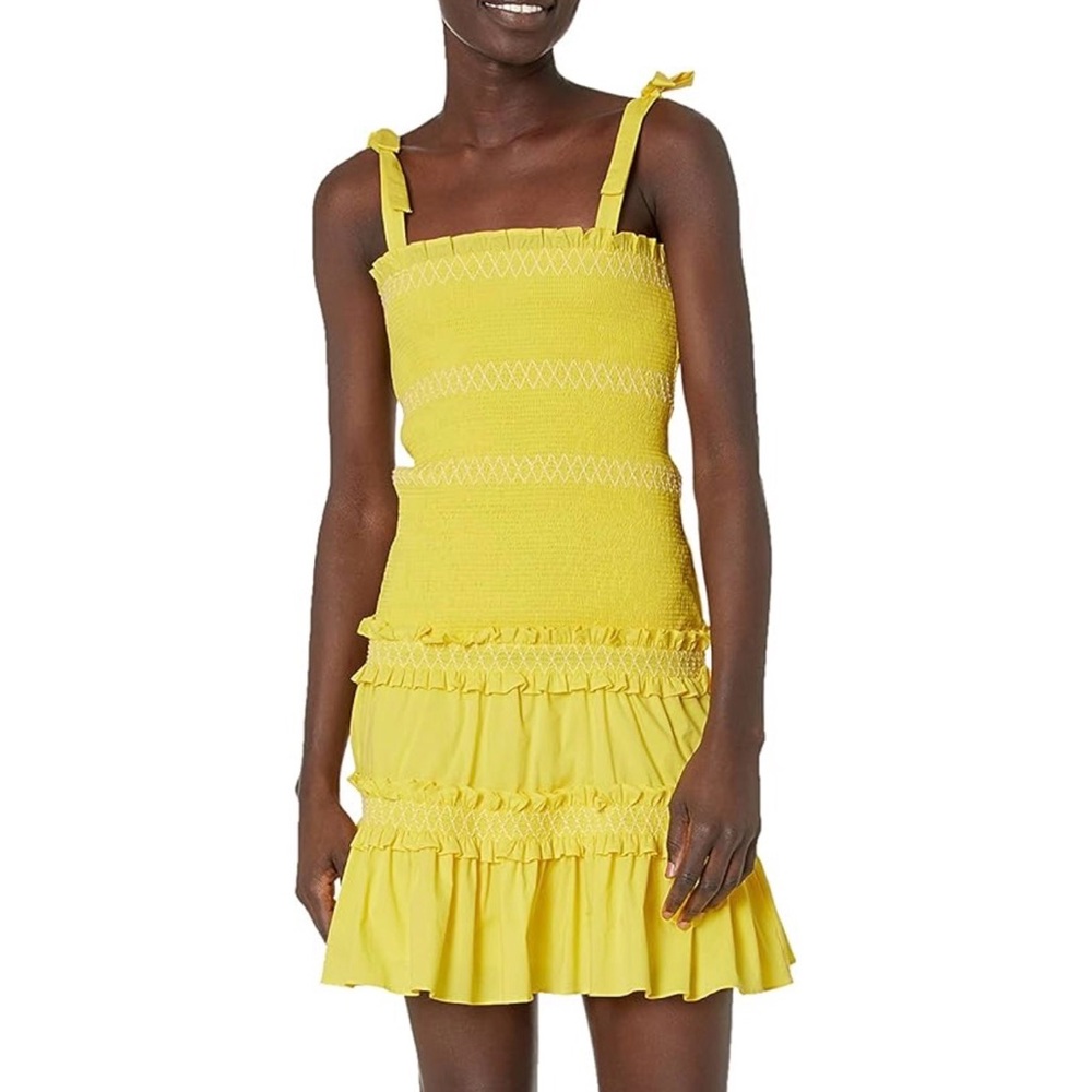 Likely Yellow Smocked Ruffle Sundress
